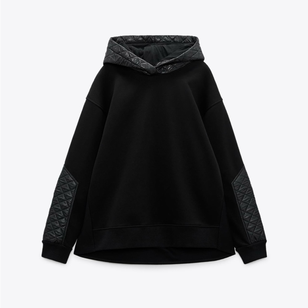 NWT Size Medium Zara combination hooded sweat shirt